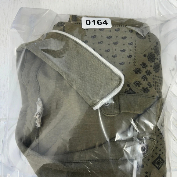 POL western button up Paisley M Olive Green women’s snap cowgirl - Picture 9 of 9